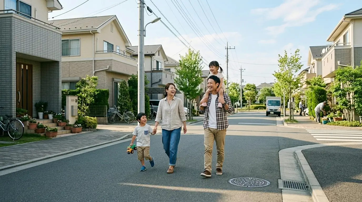 自然災害から街を守る強固な堤防と穏やかな川の流れ